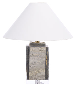 Safavieh Rye, 19.5-inch Grey & Clear Marble-acrylic Table Lamp - Elegant Modern Lighting For Any Room Grey ,Clear Marble Body ,Acrylic Base ,Fabric Shade Tbl2031a-2bx