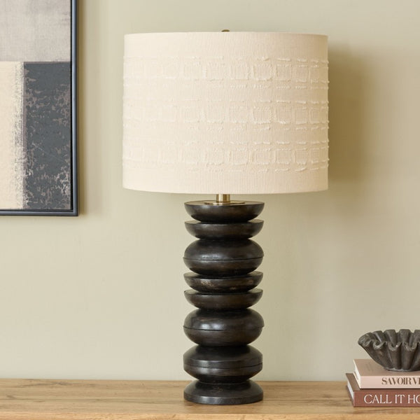 Safavieh Asta, Mango Wood Table Lamp with Fabric Shade for Warm Ambient Bedroom Glow TBL2034A