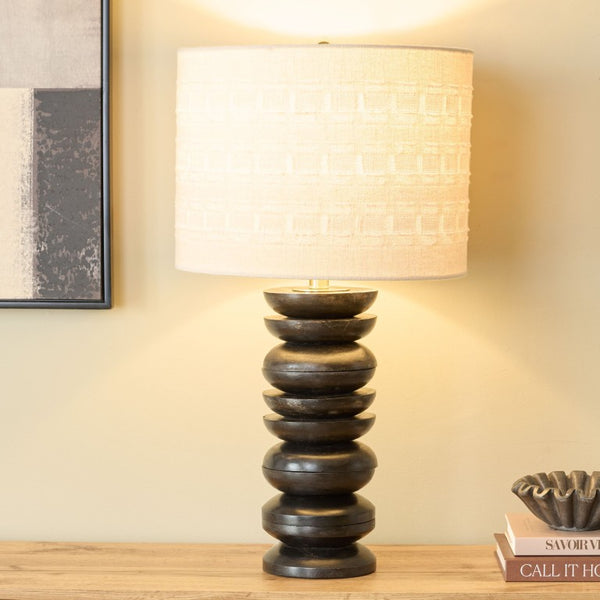 Safavieh Asta, Mango Wood Table Lamp with Fabric Shade for Warm Ambient Bedroom Glow TBL2034A