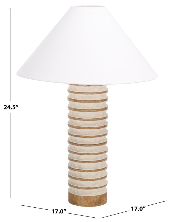 Safavieh Sulma, Artisan Mango Wood and Rope Table Lamp for Coastal Boho Living Spaces TBL2035A