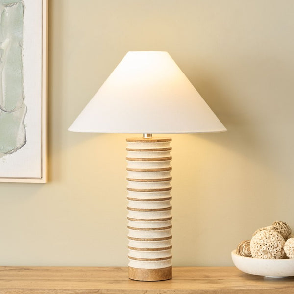 Safavieh Sulma, Artisan Mango Wood and Rope Table Lamp for Coastal Boho Living Spaces TBL2035A