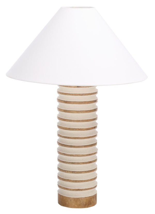 Safavieh Sulma, Artisan Mango Wood and Rope Table Lamp for Coastal Boho Living Spaces TBL2035A