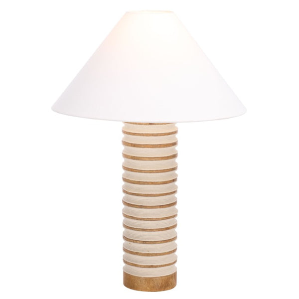 Safavieh Sulma, Artisan Mango Wood and Rope Table Lamp for Coastal Boho Living Spaces TBL2035A