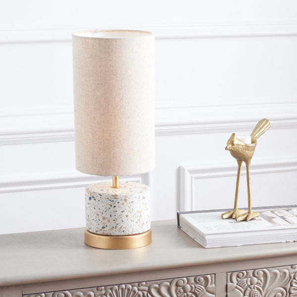 Safavieh LASZLO, 16.5-Inch Concrete and Gold Table Lamp - Modern Minimalist Design for Any Space TBL3000A