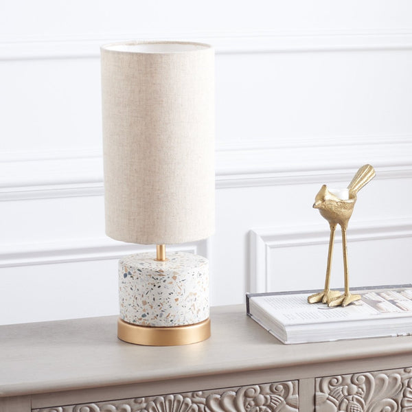 Safavieh LASZLO, 16.5-Inch Concrete and Gold Table Lamp - Modern Minimalist Design for Any Space TBL3000A