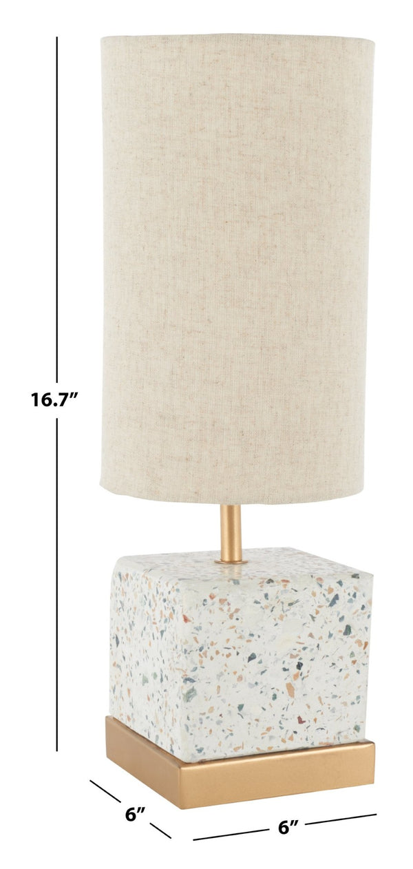 Safavieh JARELLE, 17-Inch Modern Table Lamp with Natural Concrete Base & Gold Accents for Elegant Lighting TBL3001A