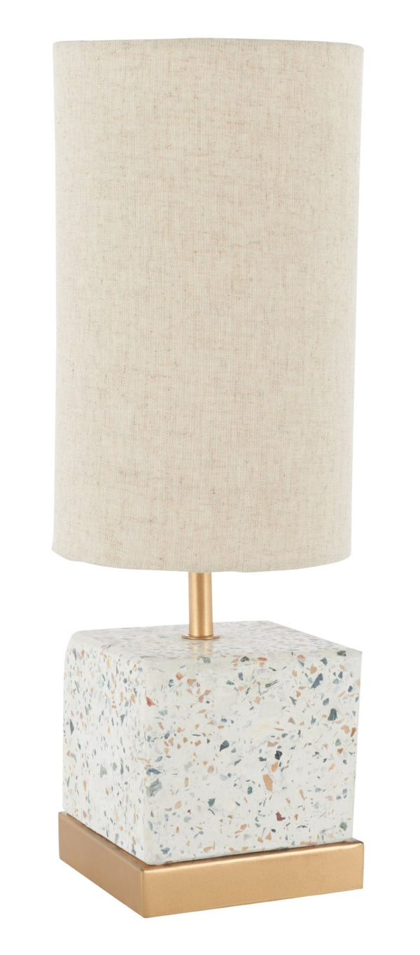 Safavieh JARELLE, 17-Inch Modern Table Lamp with Natural Concrete Base & Gold Accents for Elegant Lighting TBL3001A
