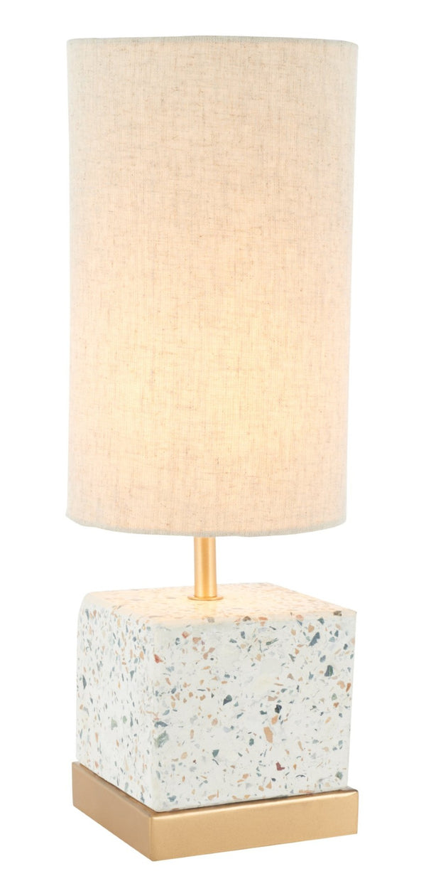 Safavieh JARELLE, 17-Inch Modern Table Lamp with Natural Concrete Base & Gold Accents for Elegant Lighting TBL3001A