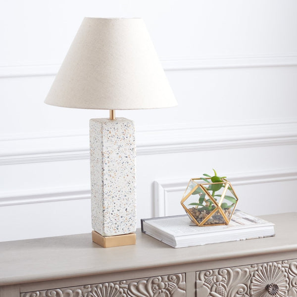 Safavieh JANNISE, 21-Inch Concrete & Gold Table Lamp - Stylish Accent for Modern & Transitional Decor TBL3002A
