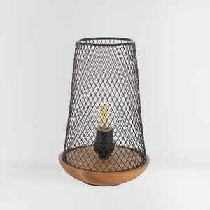 Safavieh HAYNES, 10-Inch Black & Natural Wood/Iron Table Lamp - Stylish Accent for Modern Homes & Cozy Spaces TBL3003A