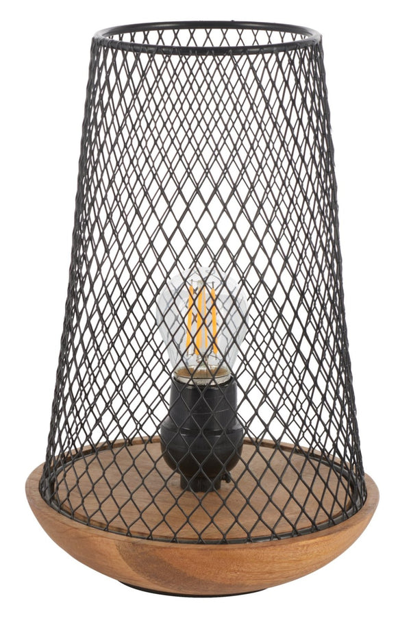 Safavieh HAYNES, 10-Inch Black & Natural Wood/Iron Table Lamp - Stylish Accent for Modern Homes & Cozy Spaces TBL3003A