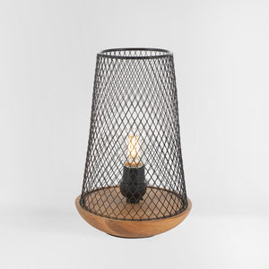 Safavieh HAYNES, 10-Inch Black & Natural Wood/Iron Table Lamp - Stylish Accent for Modern Homes & Cozy Spaces TBL3003A