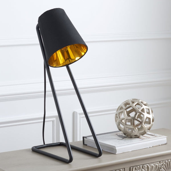 Safavieh GUARNERE, 20-Inch Black and Gold Table Lamp - Modern Iron & Fabric Accent for Home Decor Elegance TBL3004A