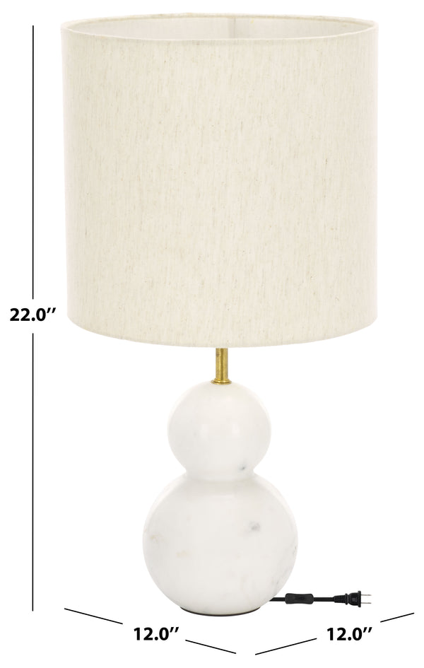 Safavieh Callie, Elegant 22-inch White Marble Table Lamp For Timeless Home Illumination & Sophisticated Style White Marble , Marble Body ,Fabric Shade Tbl3009a