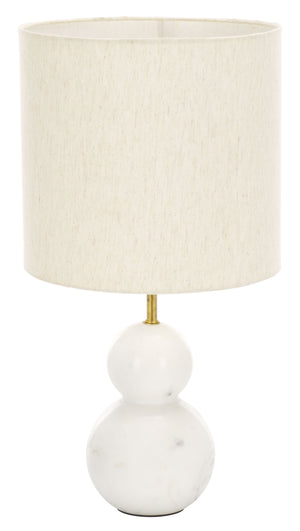 Safavieh Callie, Elegant 22-inch White Marble Table Lamp For Timeless Home Illumination & Sophisticated Style White Marble , Marble Body ,Fabric Shade Tbl3009a