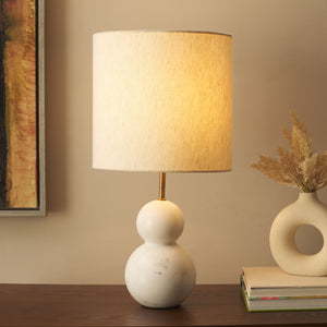 Safavieh Callie, Elegant 22-inch White Marble Table Lamp For Timeless Home Illumination & Sophisticated Style White Marble , Marble Body ,Fabric Shade Tbl3009a