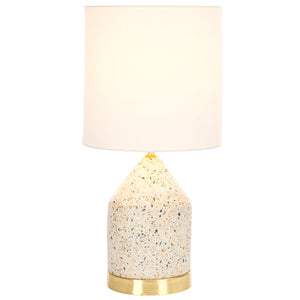 Safavieh NICOLAI Table Lamp - 20 Inch White & Gold Terrazzo Accent for Modern & Classic Interiors, Soft Glow TBL3010A