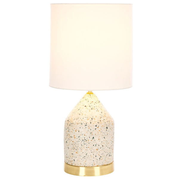Safavieh NICOLAI Table Lamp - 20 Inch White & Gold Terrazzo Accent for Modern & Classic Interiors, Soft Glow TBL3010A