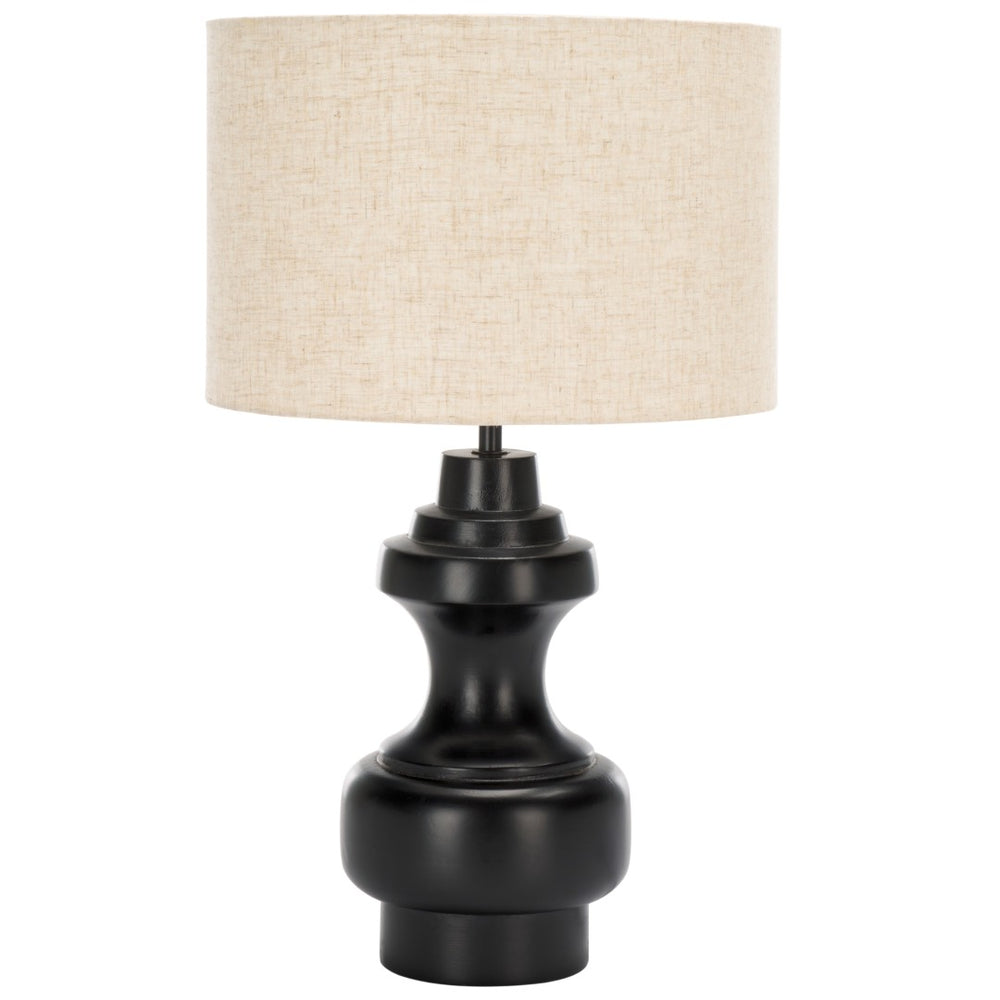 Safavieh JUNJO, 20-Inch Black Table Lamp - Stylish Wood & Metal Design for Cozy Living Room or Bedroom Lighting TBL3013A