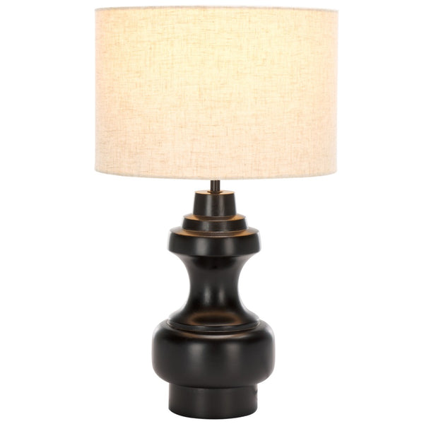 Safavieh JUNJO, 20-Inch Black Table Lamp - Stylish Wood & Metal Design for Cozy Living Room or Bedroom Lighting TBL3013A