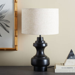 Safavieh JUNJO, 20-Inch Black Table Lamp - Stylish Wood & Metal Design for Cozy Living Room or Bedroom Lighting TBL3013A