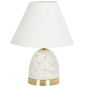 Safavieh NICOLAI, 16-Inch White Terrazzo & Gold Metal Table Lamp for Modern Ambient Lighting & Style TBL3015A