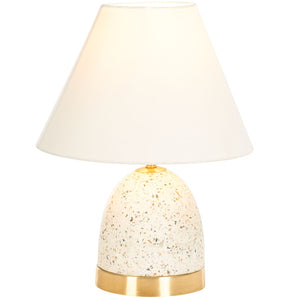Safavieh NICOLAI, 16-Inch White Terrazzo & Gold Metal Table Lamp for Modern Ambient Lighting & Style TBL3015A
