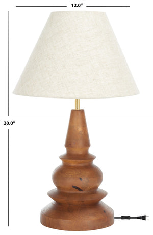 Safavieh SOLENE, 20-Inch Natural Wood & Iron Table Lamp – Stylish Ambient Lighting for Modern & Rustic Spaces TBL3017A