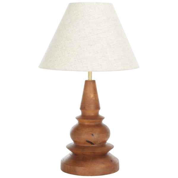 Safavieh SOLENE, 20-Inch Natural Wood & Iron Table Lamp – Stylish Ambient Lighting for Modern & Rustic Spaces TBL3017A