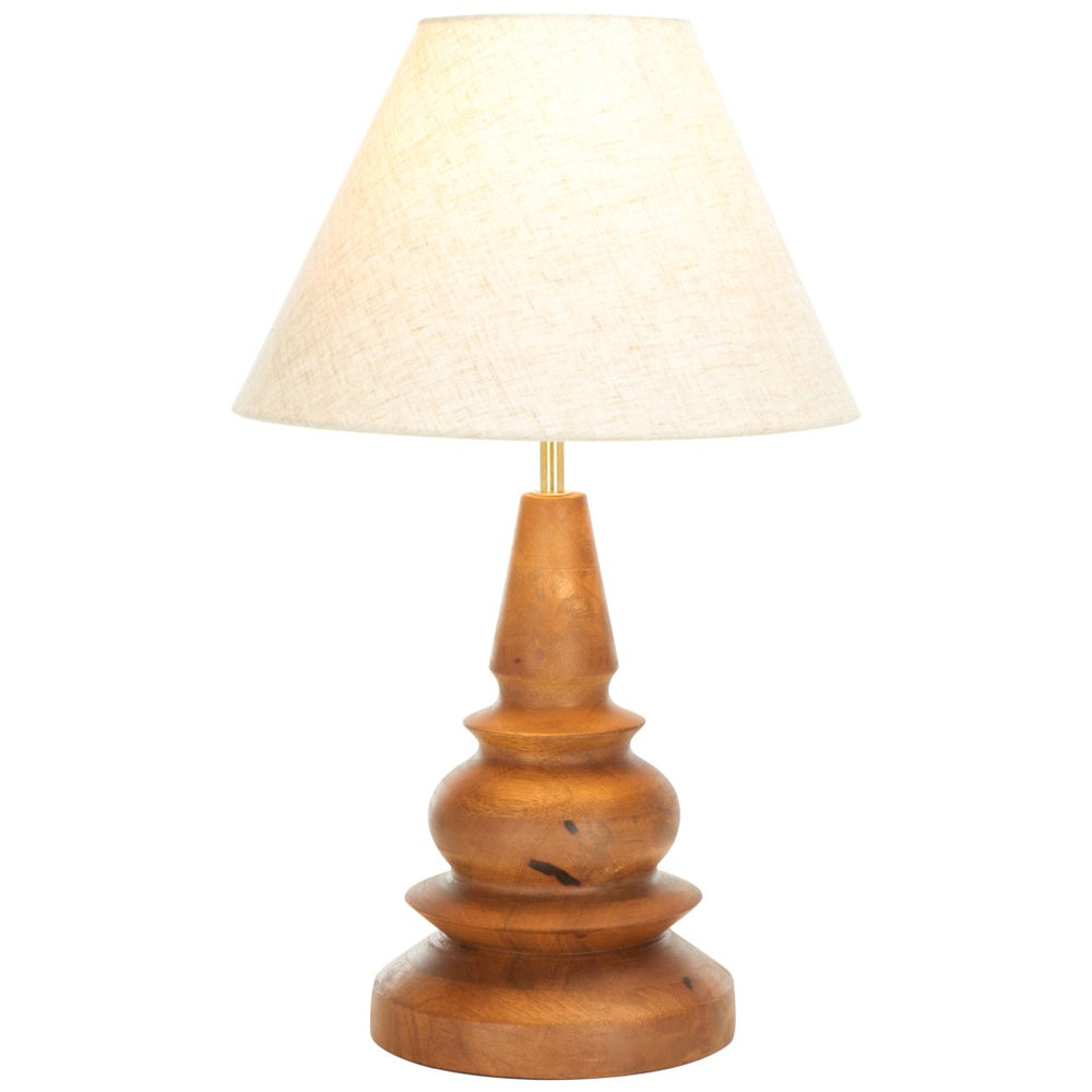 Safavieh SOLENE, 20-Inch Natural Wood & Iron Table Lamp – Stylish Ambient Lighting for Modern & Rustic Spaces TBL3017A
