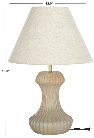 Safavieh COSMEA, 18-Inch Off-White Table Lamp with Wood & Iron Base for Elegant Home Décor & Soft Lighting TBL3018A