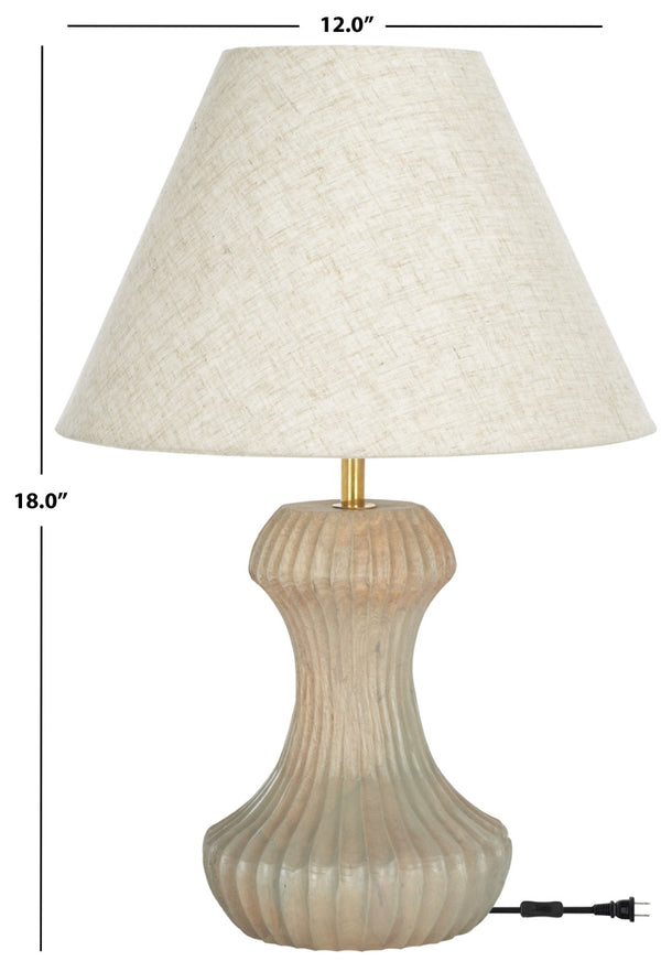 Safavieh COSMEA, 18-Inch Off-White Table Lamp with Wood & Iron Base for Elegant Home Décor & Soft Lighting TBL3018A