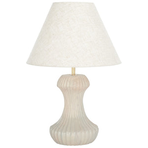 Safavieh COSMEA, 18-Inch Off-White Table Lamp with Wood & Iron Base for Elegant Home Décor & Soft Lighting TBL3018A