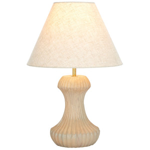 Safavieh COSMEA, 18-Inch Off-White Table Lamp with Wood & Iron Base for Elegant Home Décor & Soft Lighting TBL3018A