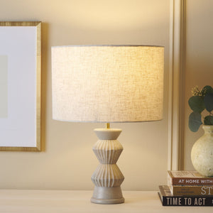 Safavieh ISANO, 17 Inch Off-White Table Lamp with Wood Base & Metal Accents - Stylish Ambient Lighting Decor TBL3019A