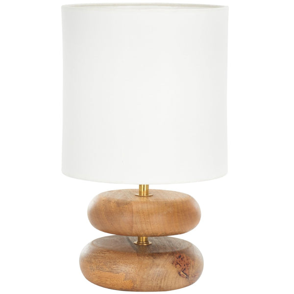 Safavieh LULANI, 14-Inch Natural Wood & Iron Table Lamp - Stylish Lighting for Modern & Rustic Decor TBL3020A