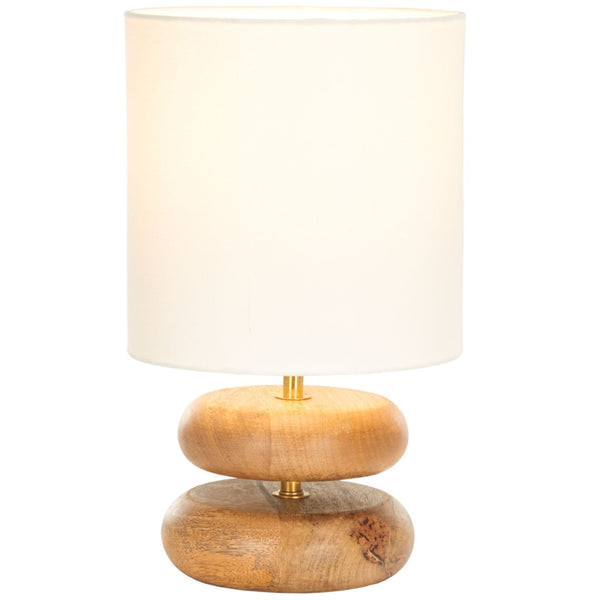 Safavieh LULANI, 14-Inch Natural Wood & Iron Table Lamp - Stylish Lighting for Modern & Rustic Decor TBL3020A