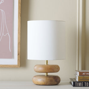 Safavieh LULANI, 14-Inch Natural Wood & Iron Table Lamp - Stylish Lighting for Modern & Rustic Decor TBL3020A