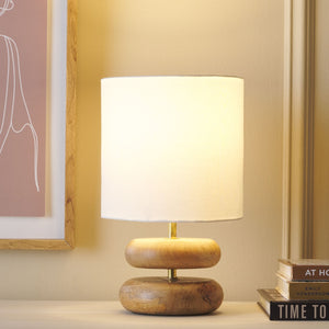 Safavieh LULANI, 14-Inch Natural Wood & Iron Table Lamp - Stylish Lighting for Modern & Rustic Decor TBL3020A