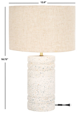 Safavieh Azalea, 19 Inch, White Terrazzo, Terrazzo/Iron Table Lamp TBL3021A