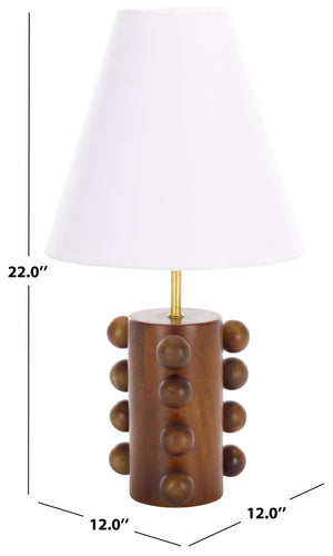 Safavieh Millie, 22-inch Walnut Wood Table Lamp - Elegant Fabric Shade For Cozy Ambiance & Home Decor Walnut Wood Body ,Fabric Shade Tbl3023a