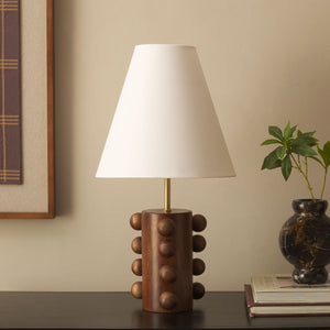 Safavieh Millie, 22-inch Walnut Wood Table Lamp - Elegant Fabric Shade For Cozy Ambiance & Home Decor Walnut Wood Body ,Fabric Shade Tbl3023a