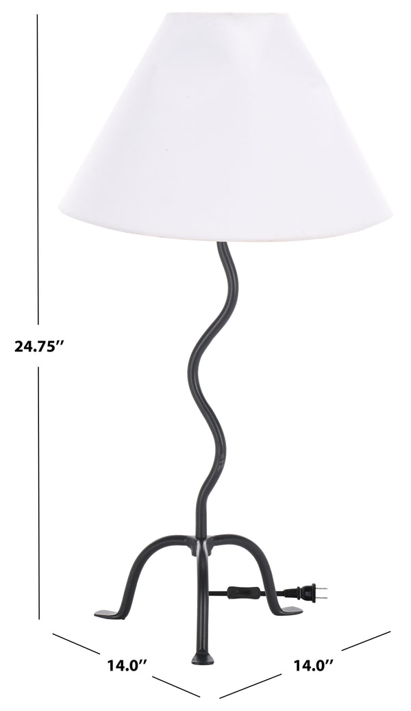 Safavieh Chey, 24.75 Inch Black Metal Table Lamp – Stylish Lighting For Modern Homes, Chic Design & Warmth Black Metal Body ,Fabric Shade Tbl3024a