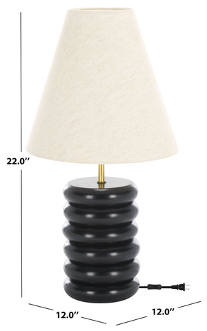 Safavieh Solani, 22 Inch Black Wood Table Lamp - Elegant Design For Modern & Traditional Home Decor Styles Black Wood Body ,Fabric Shade Tbl3025a