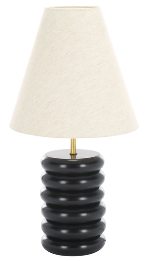 Safavieh Solani, 22 Inch Black Wood Table Lamp - Elegant Design For Modern & Traditional Home Decor Styles Black Wood Body ,Fabric Shade Tbl3025a