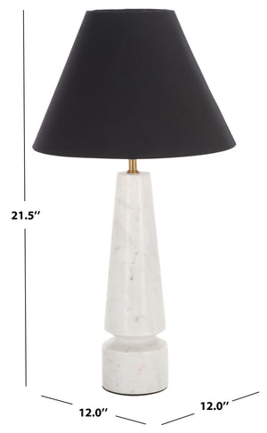 Safavieh Enza, Elegant 21.5 Inch White Marble Table Lamp With Fabric Shade For Sophisticated Home Décor White Marble , Marble Body ,Fabric Shade Tbl3027a
