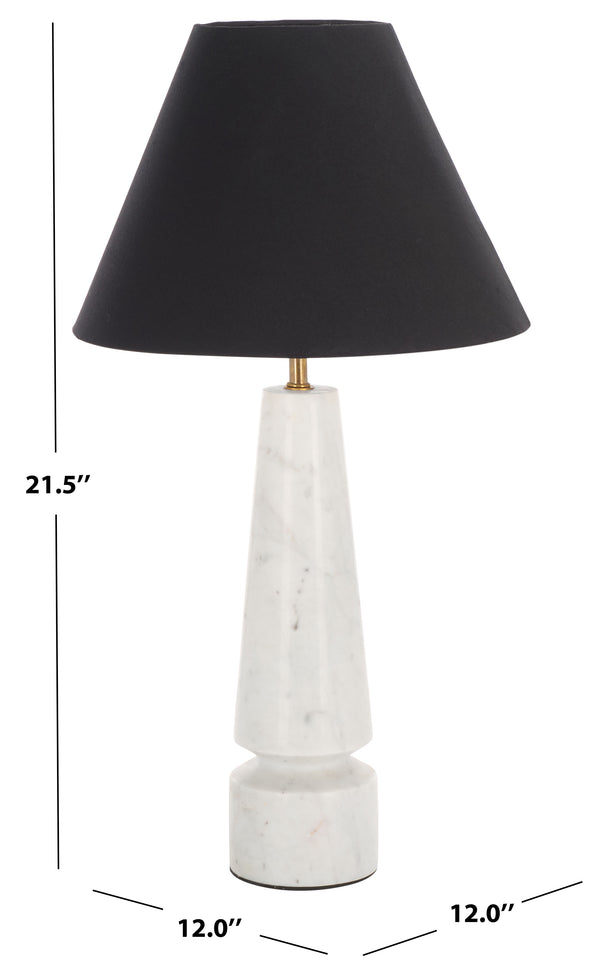 Safavieh Enza, Elegant 21.5 Inch White Marble Table Lamp With Fabric Shade For Sophisticated Home Décor White Marble , Marble Body ,Fabric Shade Tbl3027a