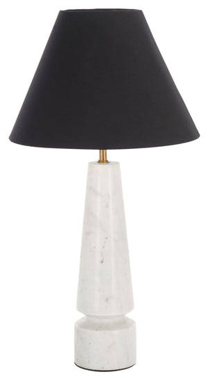 Safavieh Enza, Elegant 21.5 Inch White Marble Table Lamp With Fabric Shade For Sophisticated Home Décor White Marble , Marble Body ,Fabric Shade Tbl3027a