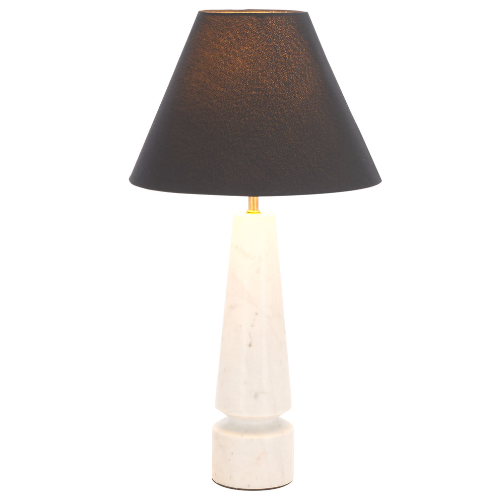 Safavieh Enza, Elegant 21.5 Inch White Marble Table Lamp With Fabric Shade For Sophisticated Home Décor White Marble , Marble Body ,Fabric Shade Tbl3027a