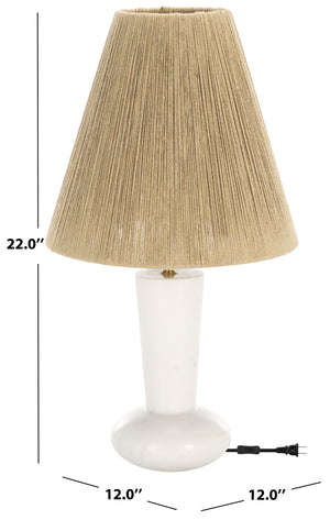 Safavieh Andez, Elegant 22-inch White Marble Table Lamp With Soft Sisal Shade For Cozy Ambience Anywhere White Marble , Marble Body ,Sisal Fiber Shade Tbl3028a